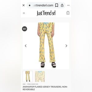 ANIMAPOP FLARED JERSEY TROUSERS ITALY SEAHORSES SALT SMALL 30” inseam